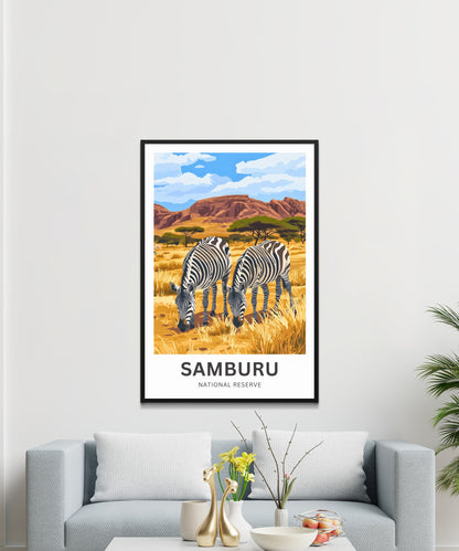 Samburu National Reserve Travel Poster - Africa's Untamed