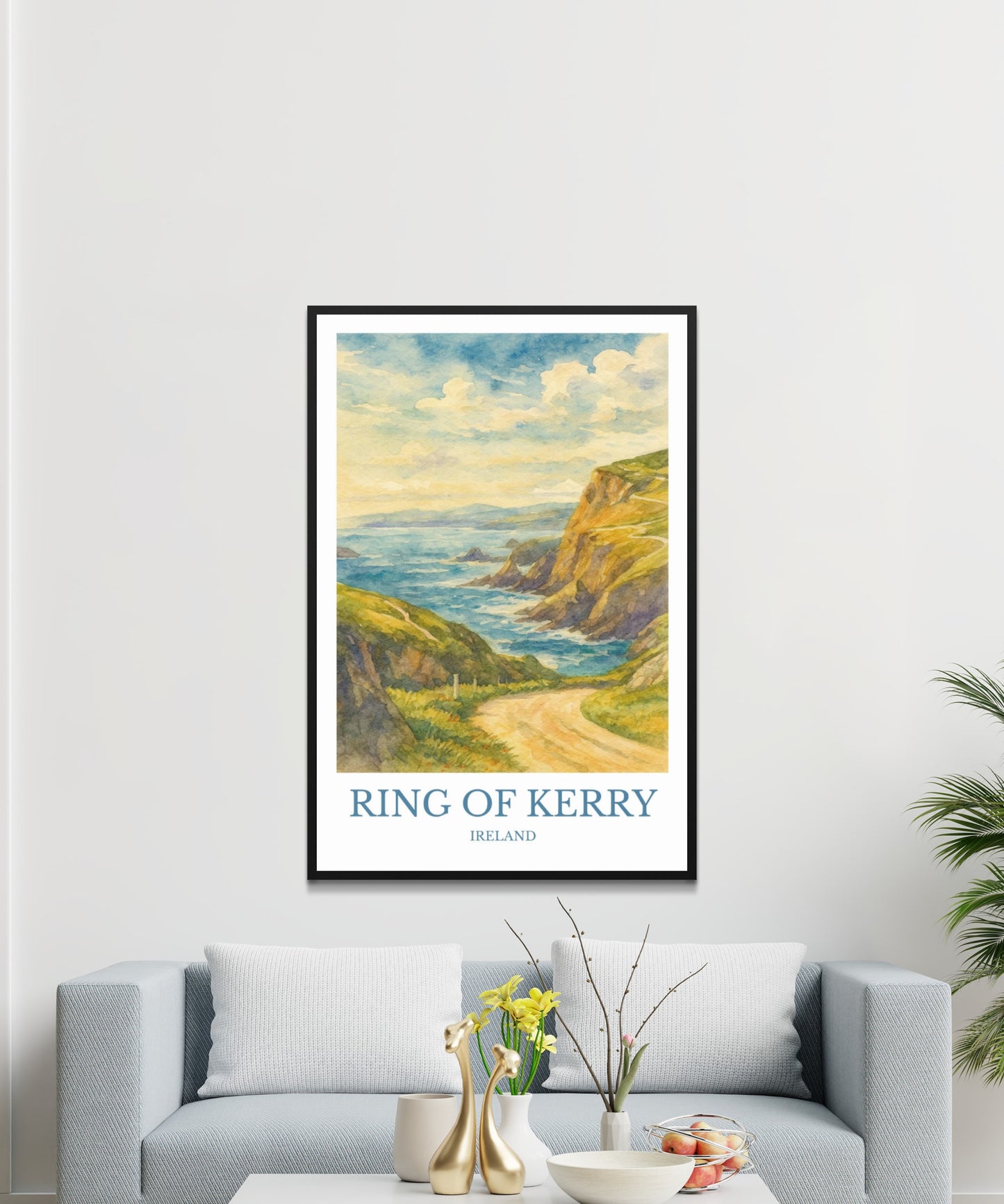 Ring of Kerry, Watercolor design poster, Ireland Print, Ring of Kerry Wall Art