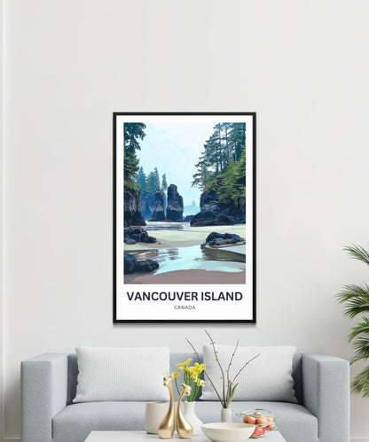Vancouver Island Travel Poster - Where Forest Meets the Sea