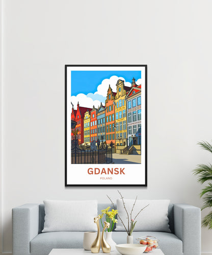 Gdańsk  Travel Poster - Captivating Townhouses View