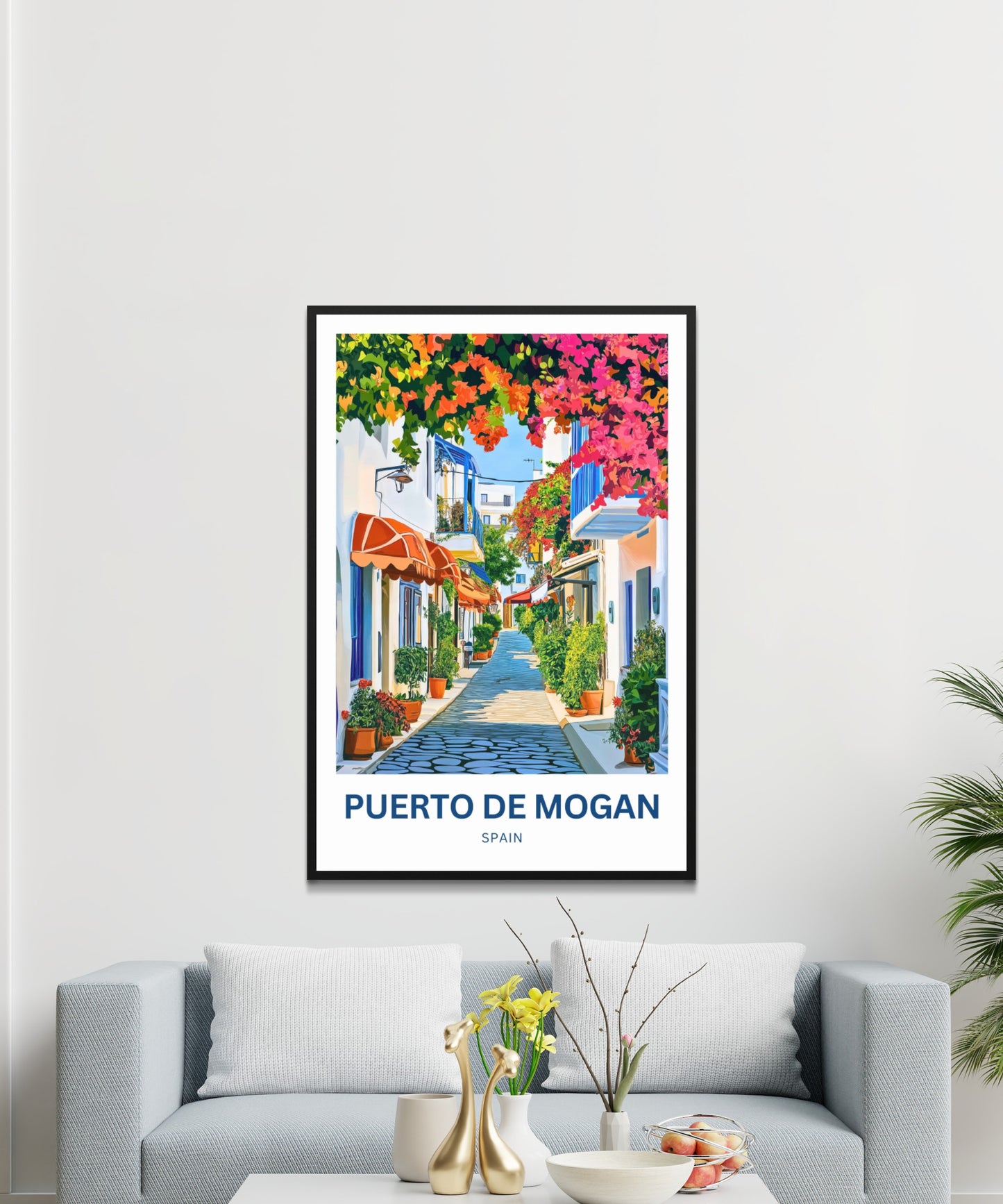 Puerto de Mogán Travel Poster - Sunshine & Bougainvillea