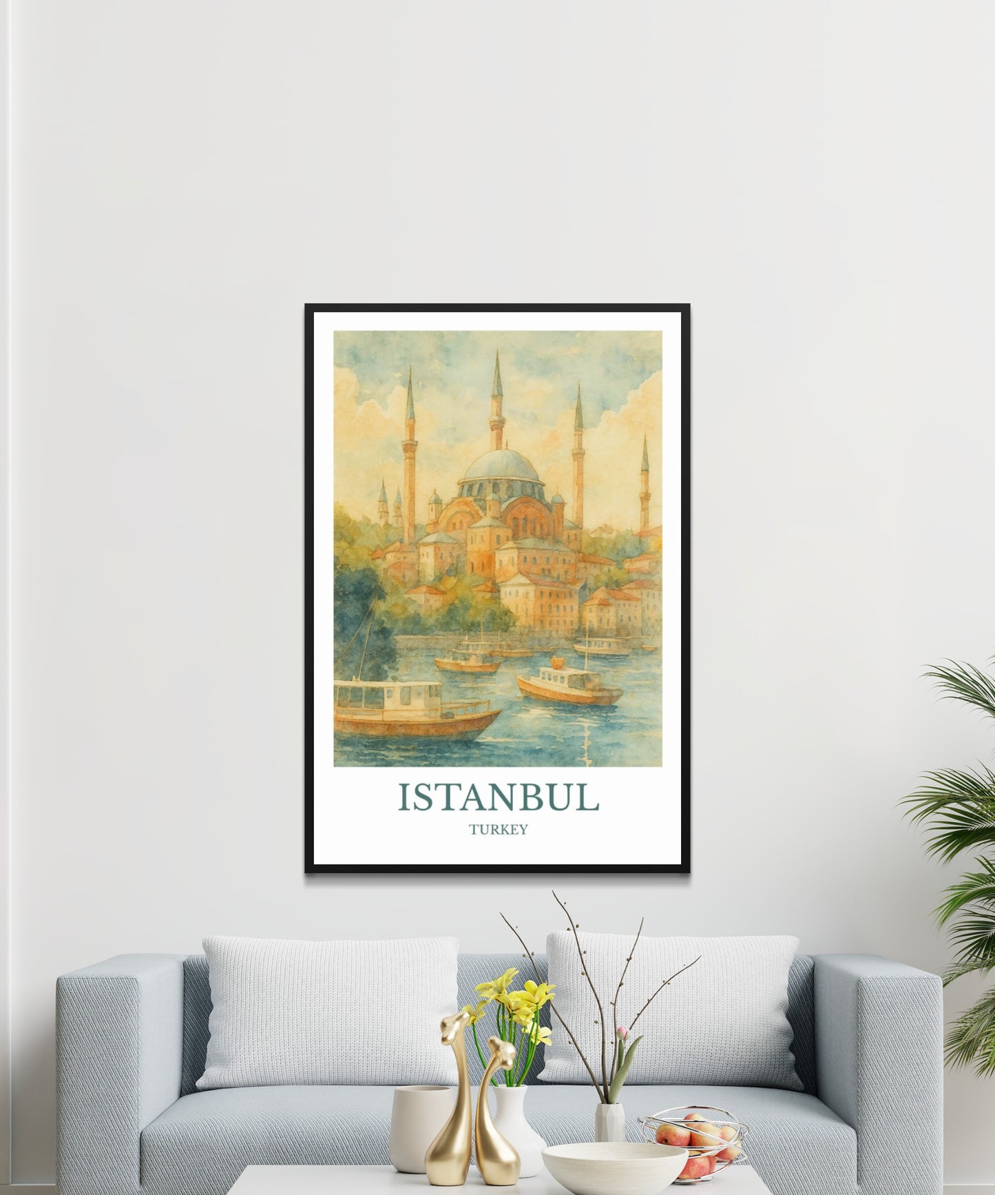 Istanbul, Watercolor design poster, Turkey Print, Istanbul Wall Art