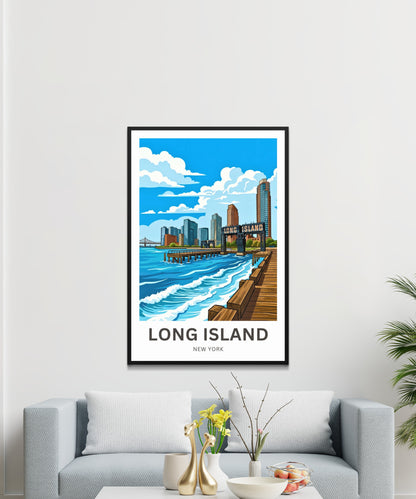 Long Island Travel Poster -  New York Coast Serenity