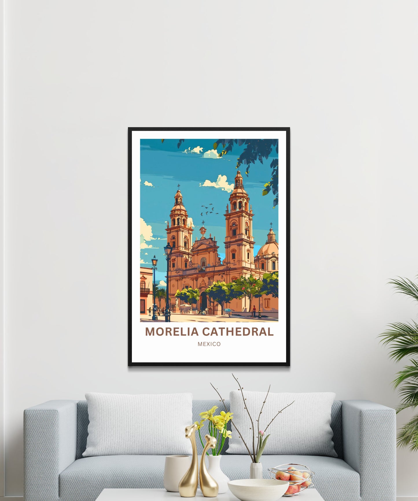 Morelia Cathedral Travel Poster - Spiritual Haven