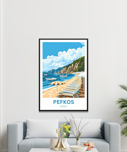 Pefkos Travel Poster - Greece