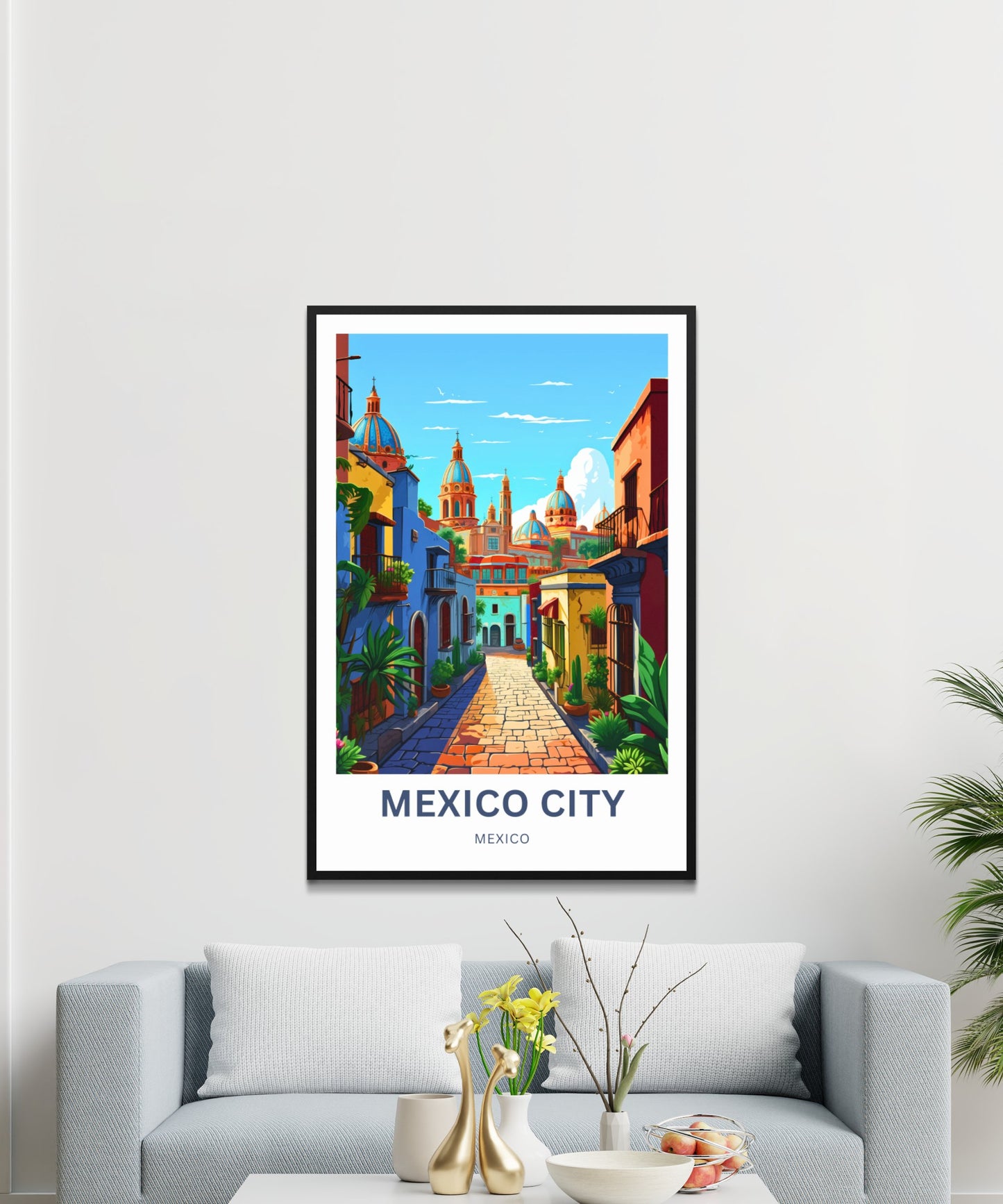 Mexico City Travel Poster - Bustling Urban Streets