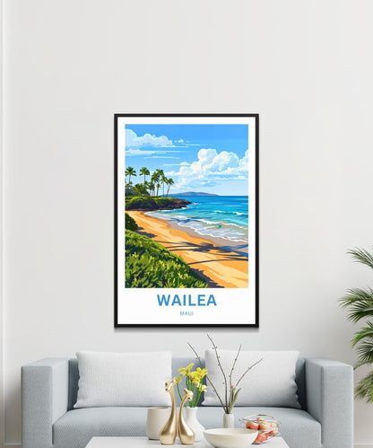 Wailea Travel Poster -  Tropical , Hawaii