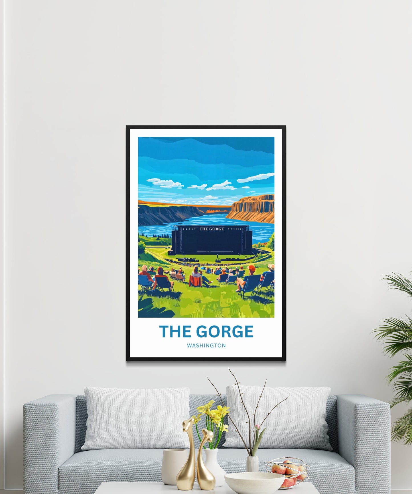 The Gorge Travel Poster- Concerts Beneath the Canyon Light