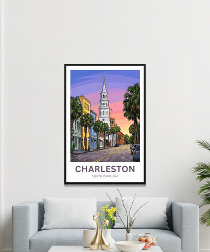 Charleston Historic District Travel Poster - Heritage Streets