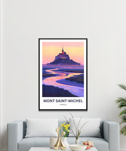 Mont Saint-Michel Travel Poster - Normandy, France