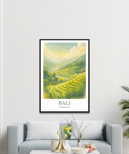 Bali, Watercolor design poster, Indonesia Print, Bali Wall Art