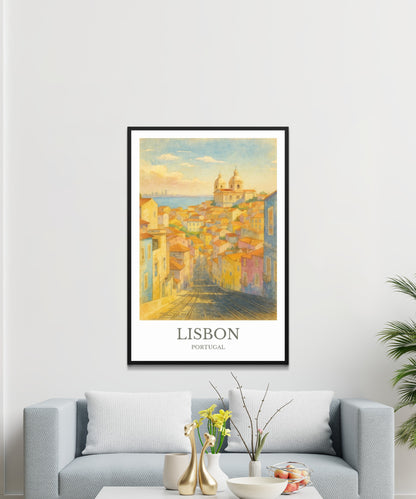 Lisbon, Watercolor design poster, Portugal Print, Lisbon Wall Art