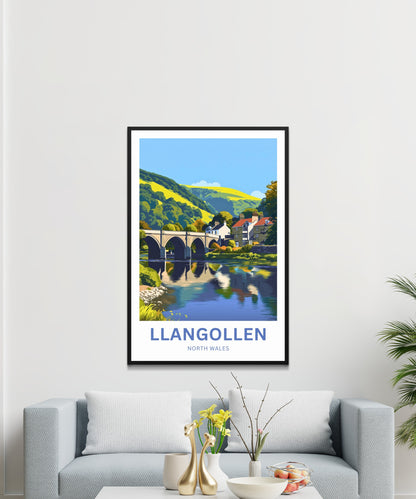 Llangollen Travel Poster - The Heart of North Wales