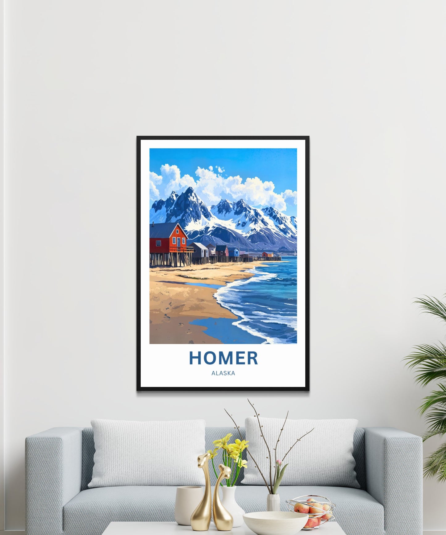 Homer Travel Poster - Breathtaking Alaska Peaks