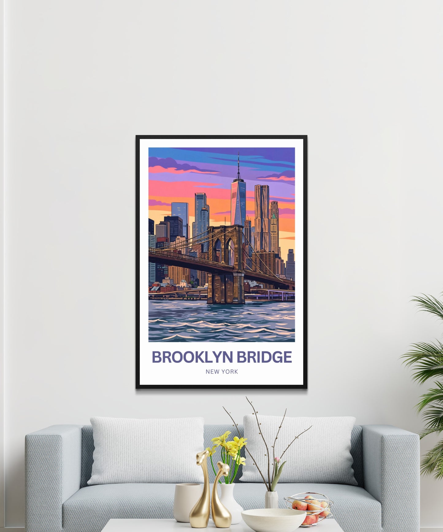 Brooklyn Bridge Travel Poster -  Stunning Evening View