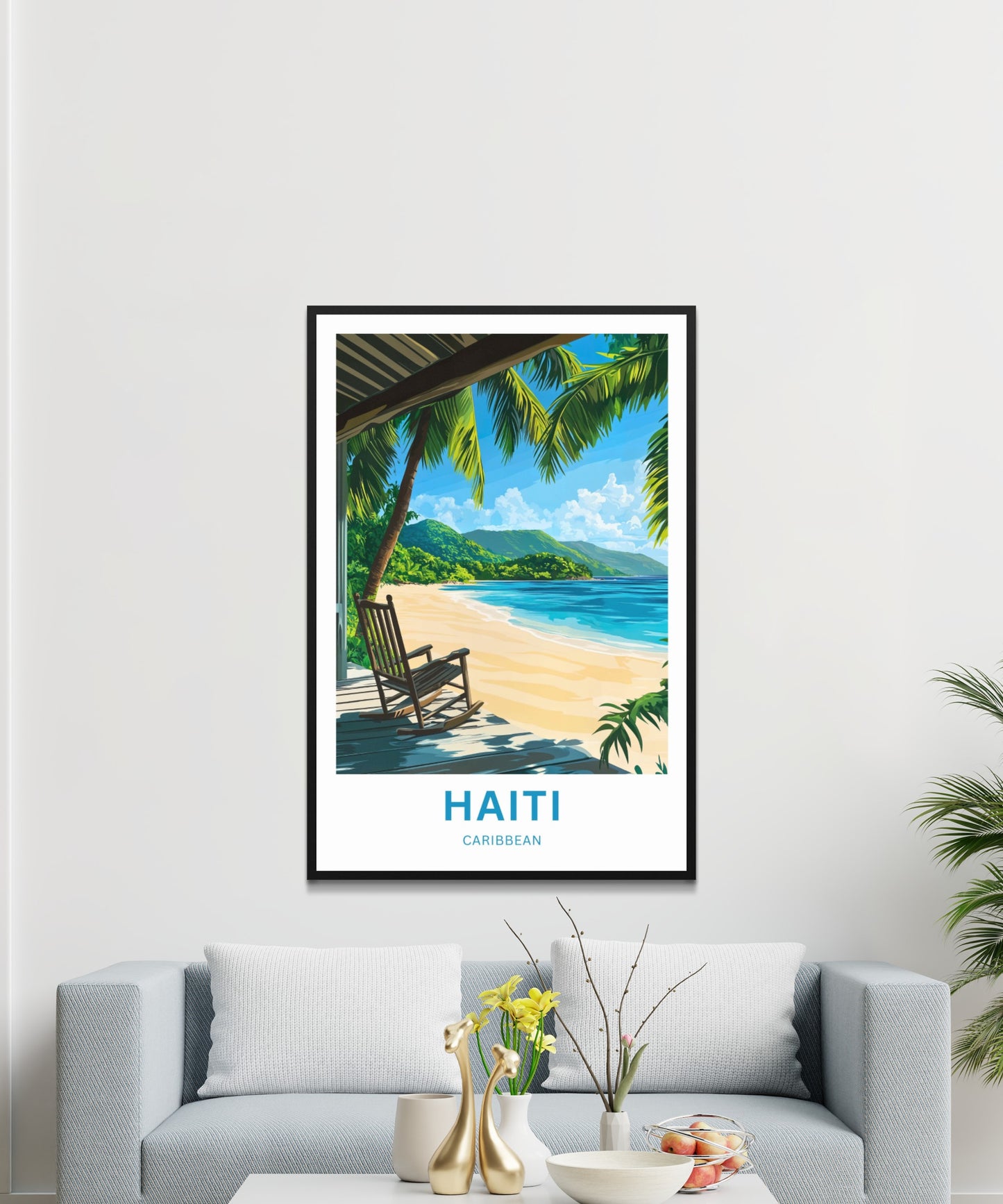 Haiti Travel Poster - Relaxing Beach View