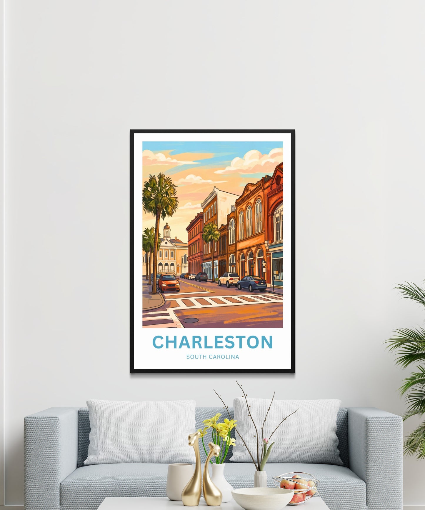 Charleston Historic District Travel Poster - Old Town Vibes