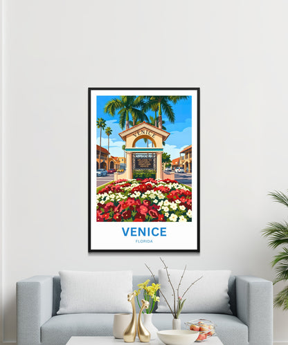 Venice, Florida Travel Poster - Street