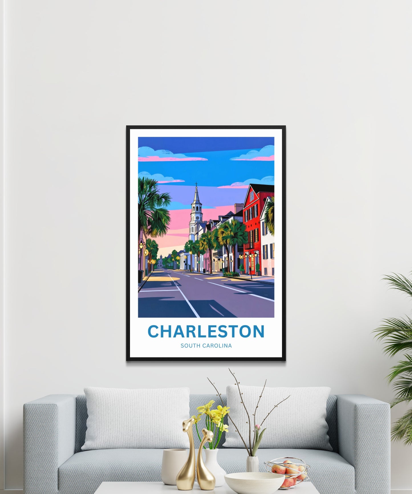 Charleston Historic District Travel Poster - Southern Glow