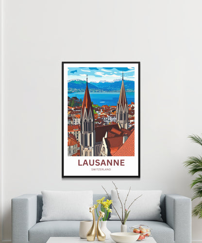 Lausanne Travel Poster- Switzerland
