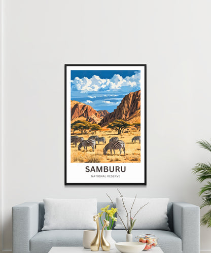 Samburu National Reserve Travel Poster - Wildlife Haven