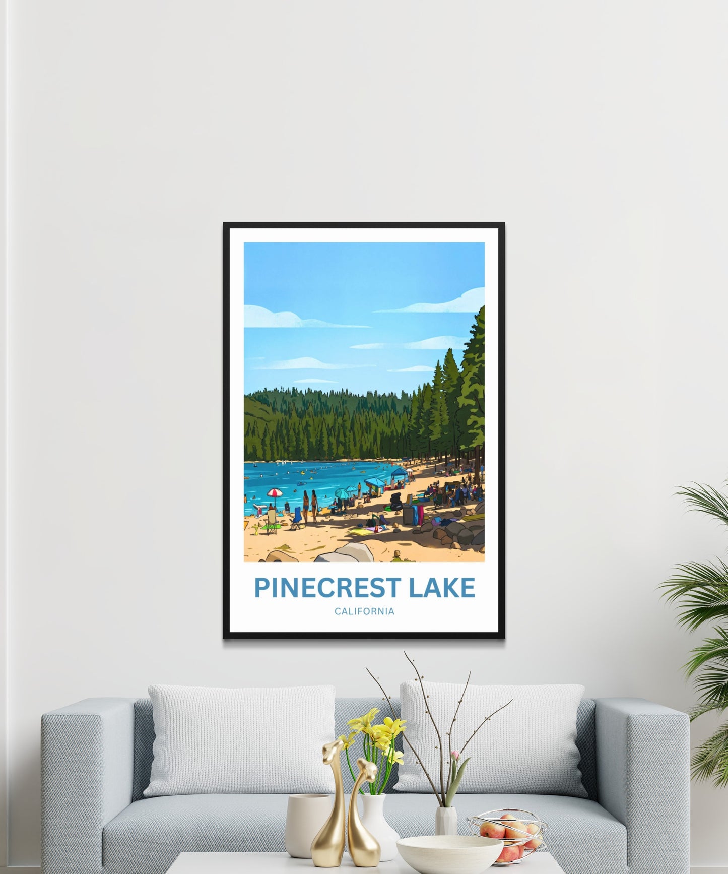 Pinecrest Lake Travel Poster - Summer Glow