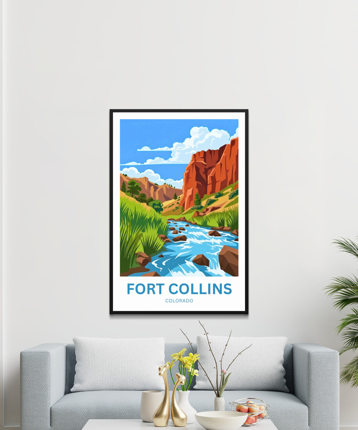 Fort Collins, Colorado Travel Poster - River