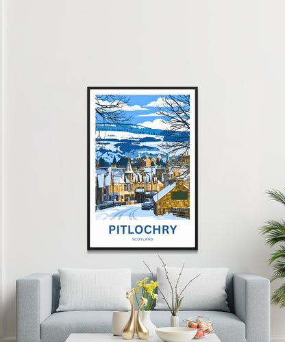 Pitlochry Travel Poster - Scotland Highland Calm