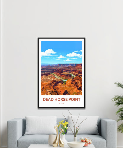 Dead Horse Point Travel Poster - Stunning Red Cliffs