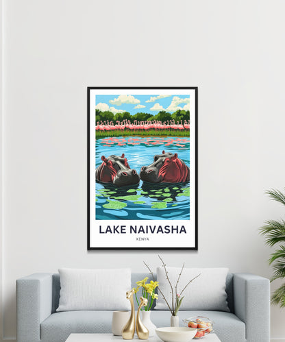 Lake Naivasha Travel Poster - Africa's Gem