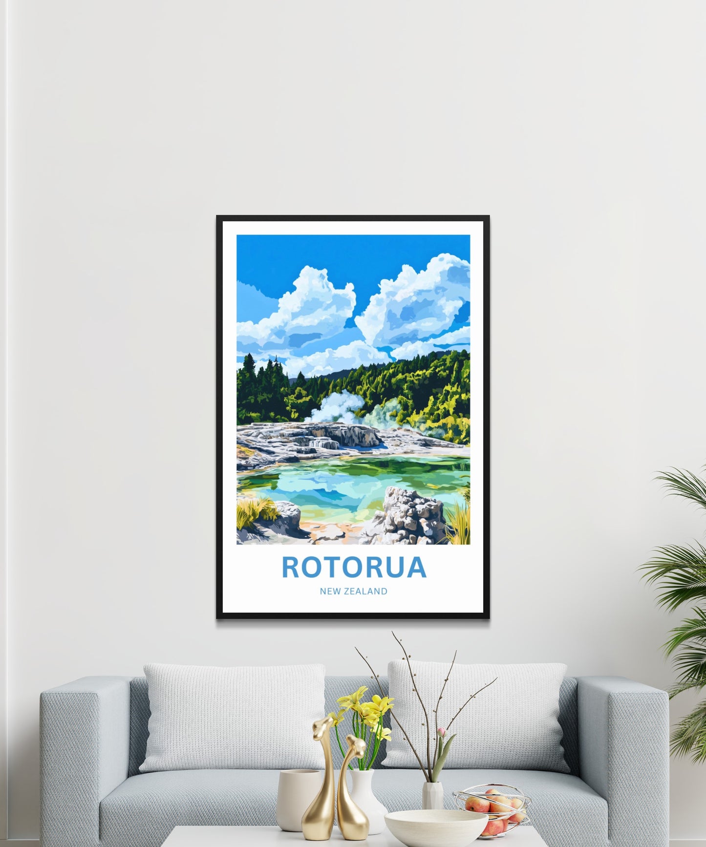 Rotorua Travel Poster - New Zealand