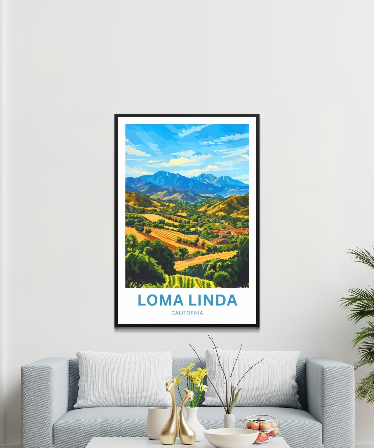 Loma Linda Travel Poster  - Captivating Tranquil Rolling Hills Horizons
