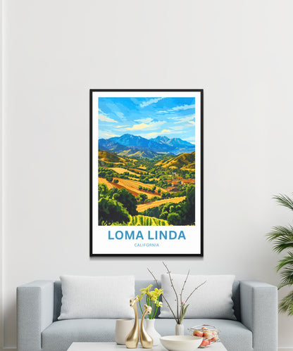 Loma Linda Travel Poster  - Captivating Tranquil Rolling Hills Horizons