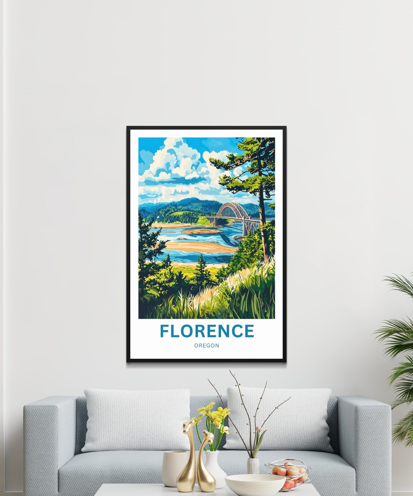 Florence Travel Poster - Captivating Oregon River View