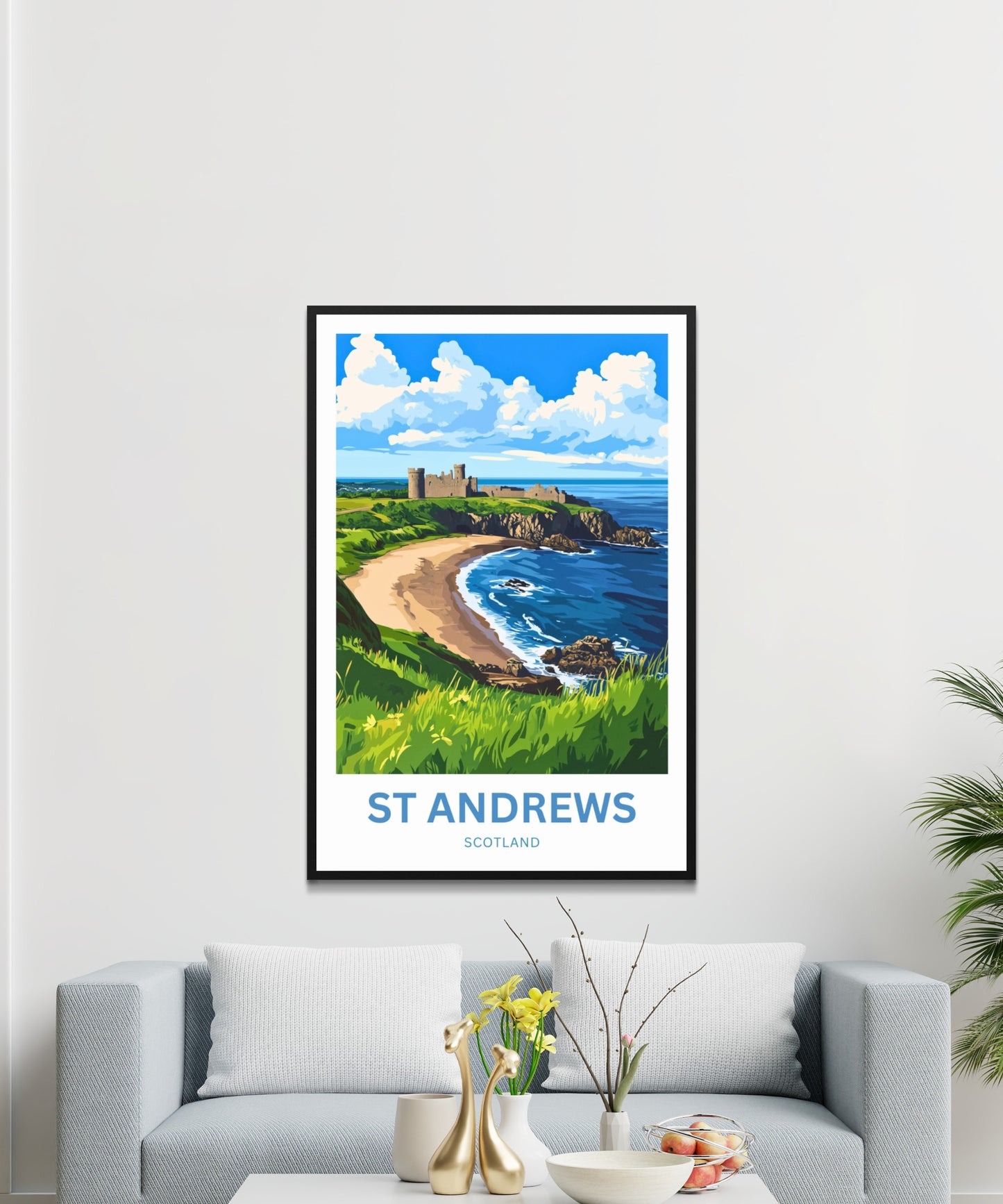 St. Andrews Travel Poster - Castle Ruins Coast