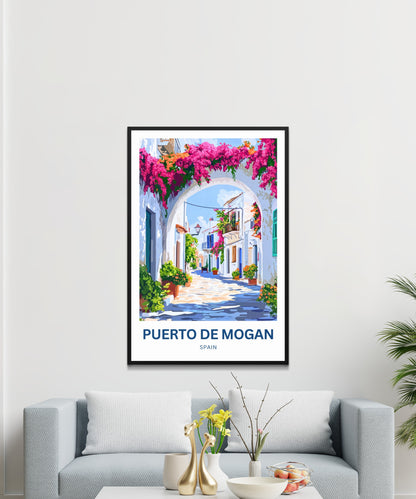 Puerto de Mogán Travel Poster - Blooming Paradise Street