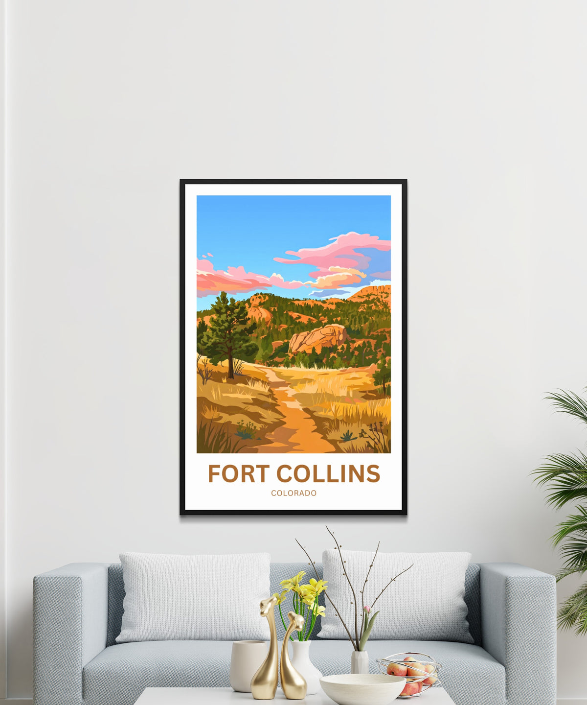 Fort Collins Travel Poster - Colorado Mountain Trail