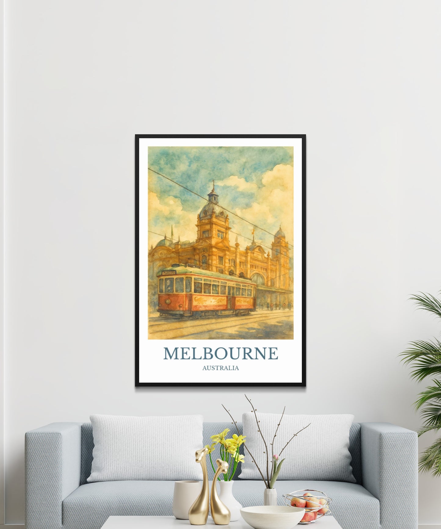 Melbourne, Watercolor design poster, Australia Print, Melbourne Wall Art