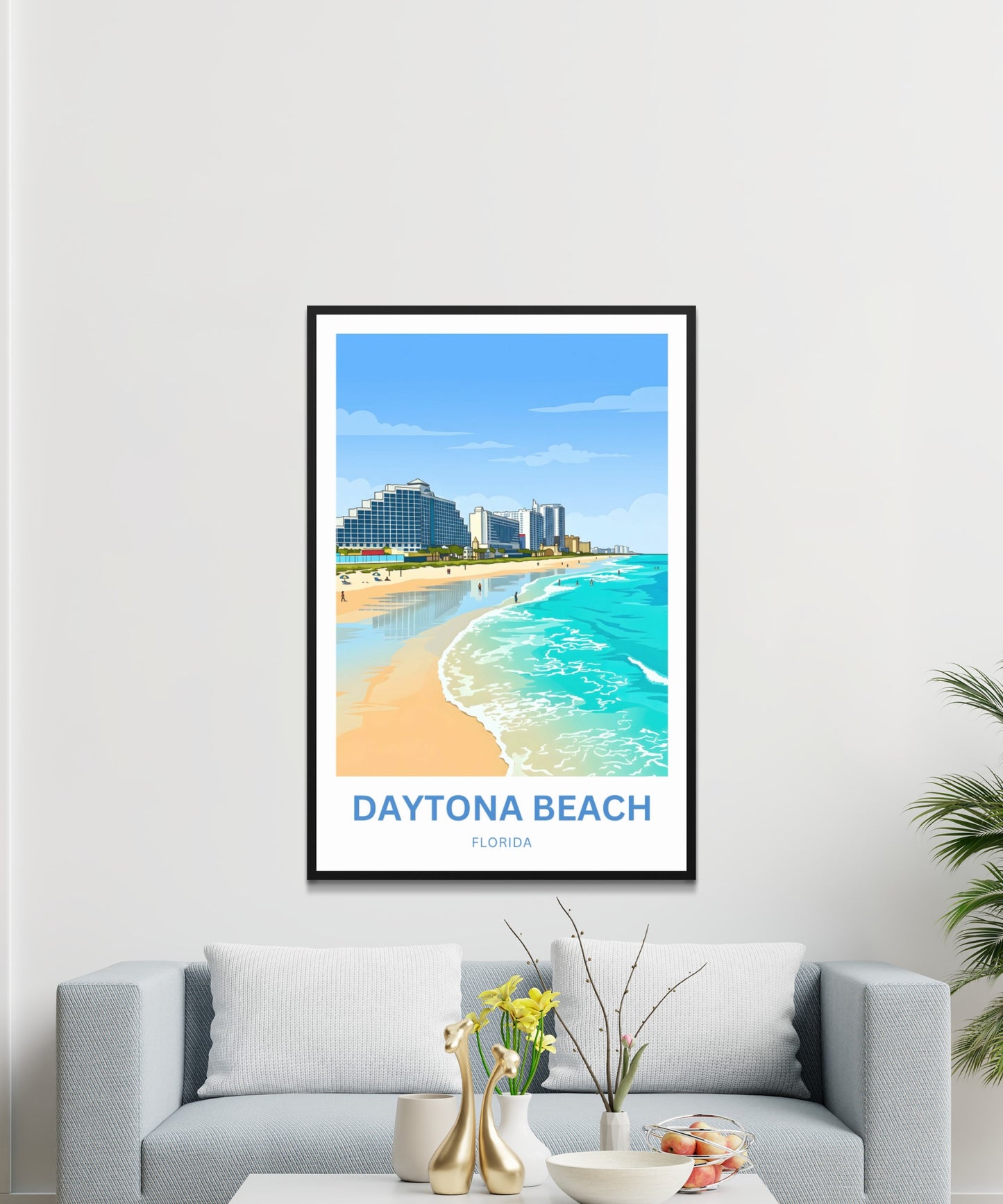 Daytona Beach, Florida Travel Poster - Captivating Shoreline