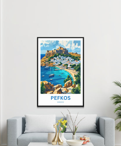 Pefkos Travel Poster - Rhodes Haven
