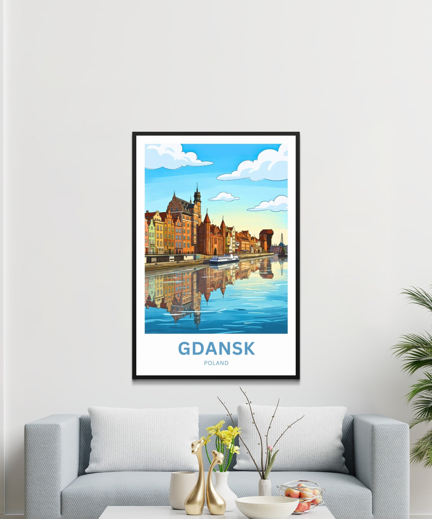 Gdańsk  Travel Poster - Ship on the Motława