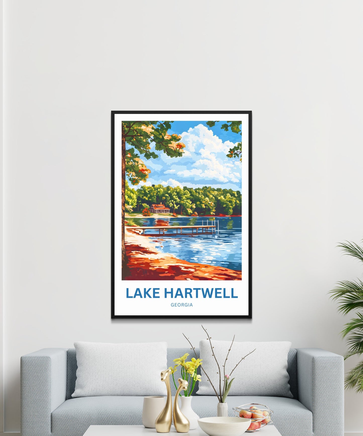 Lake Hartwell Travel Poster - Reflections of a Peaceful Escape