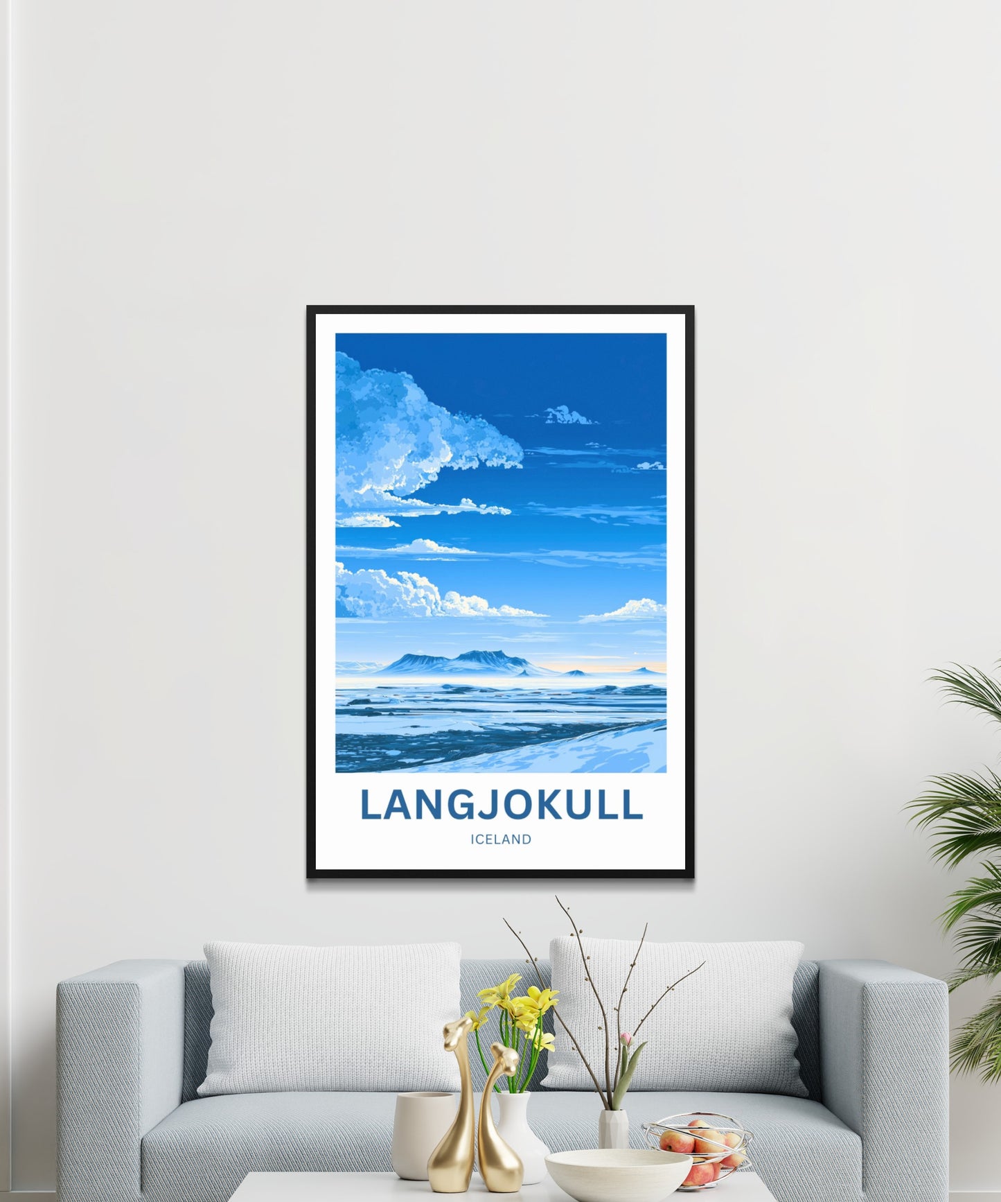 Langjökull Travel Poster - Captivating Serene Glacier