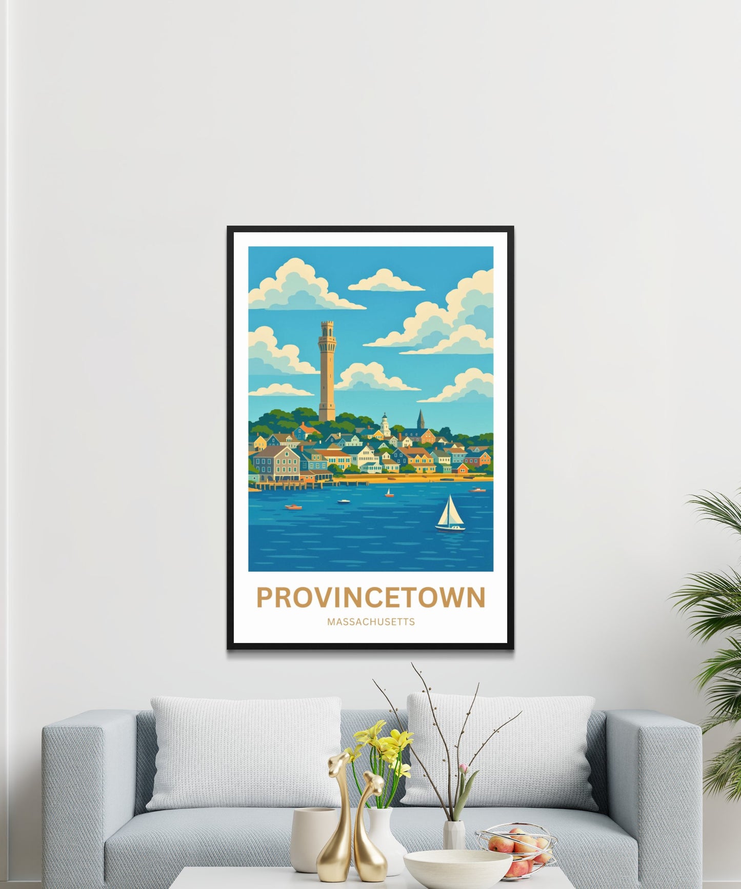 Provincetown Travel Poster- Pilgrim Monument Views