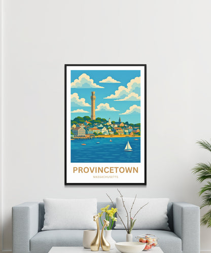 Provincetown Travel Poster- Pilgrim Monument Views
