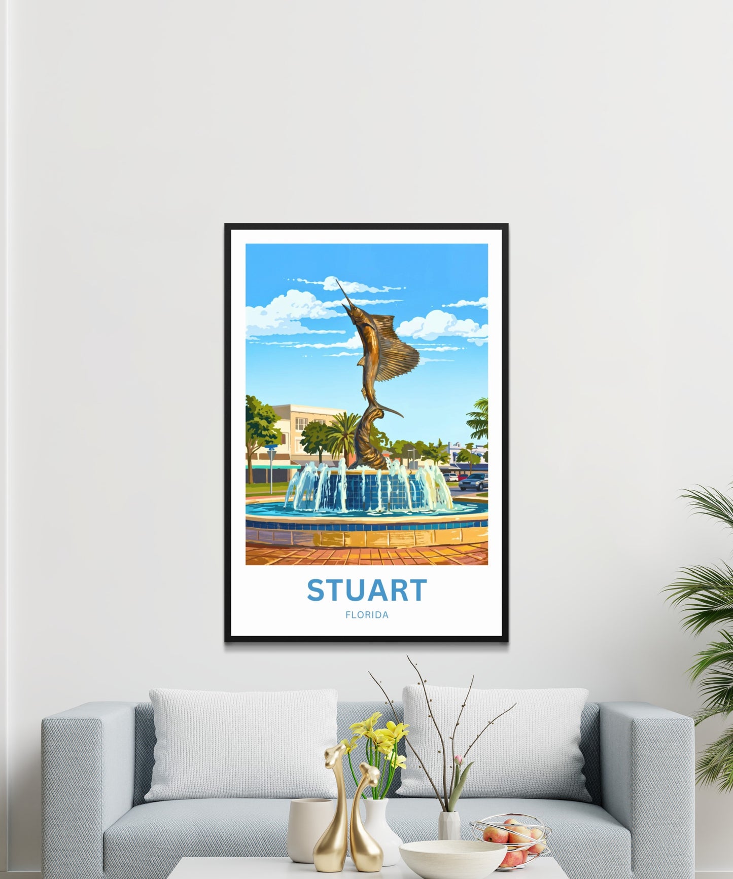 Stuart, Florida  Travel Poster - Sailfish Capital of the World