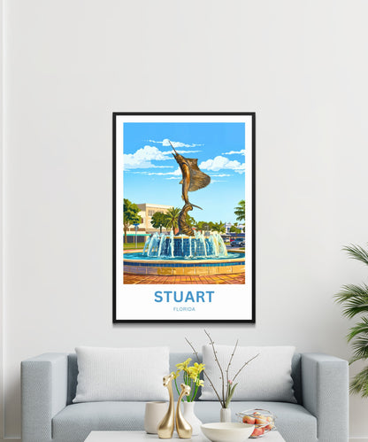 Stuart, Florida  Travel Poster - Sailfish Capital of the World