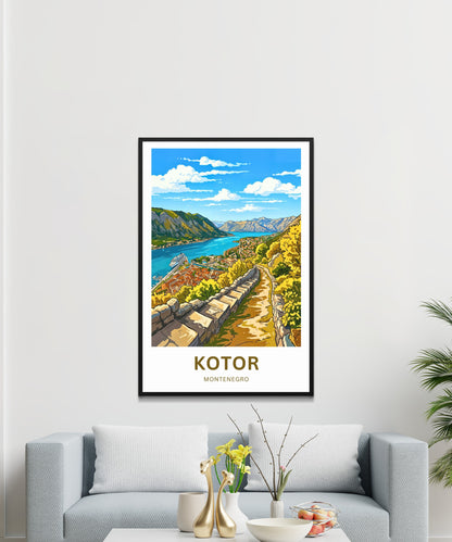 Kotor Travel Poster -  Montenegro Stunning View