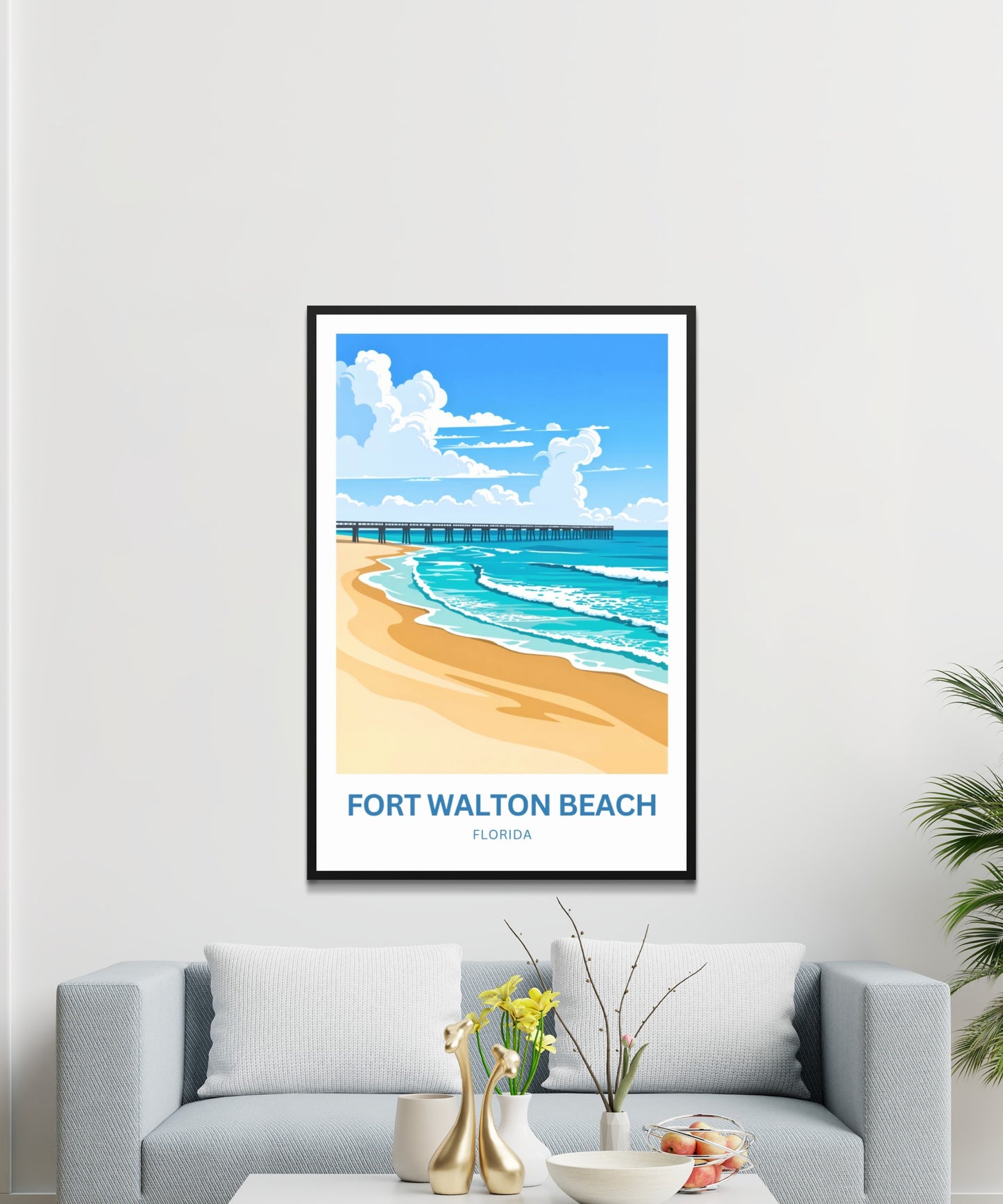 Fort Walton Beach Travel Poster - Gulf Coast Glow