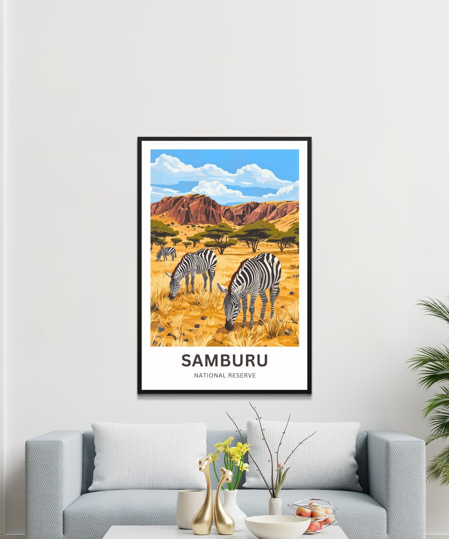Samburu National Reserve Travel Poster - The Wild Life of Kenya